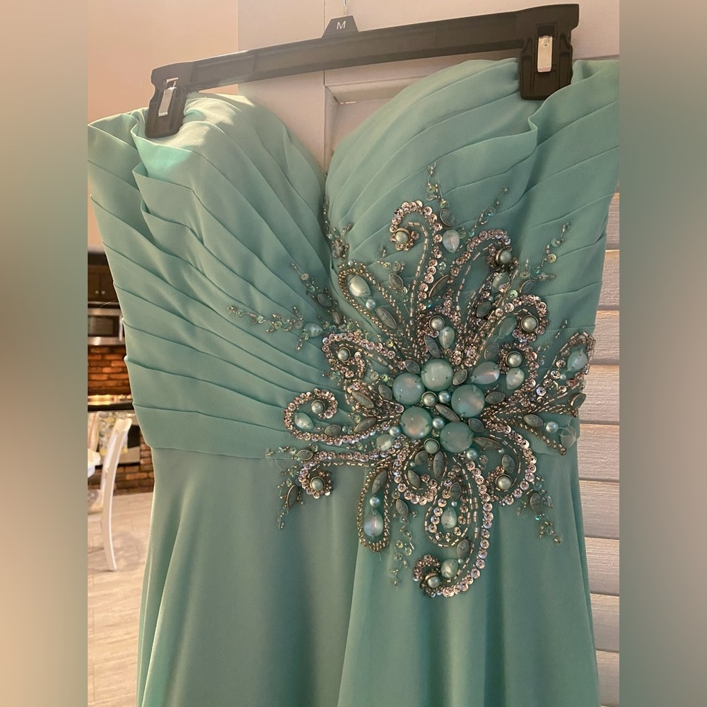 Jovani Sea foam Green Prom Dress